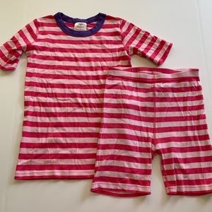 Hanna Andersson 150 Pink Stripe Short John PJs